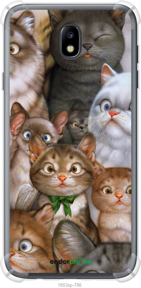 

Силіконовий протиударний с посиленими кутами чохол "Коти" для Samsung Galaxy J7 J730 (2017)