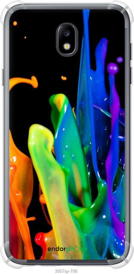 Силіконовий протиударний с посиленими кутами чехол Бризки фарби для Samsung Galaxy J7 J730 (2017) - 3957sp-786 изображение 