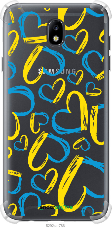 Силикон с усиленными углами чехол Сердца UA для Samsung Galaxy J7 J730 (2017) - 5292sp-786 изображение 