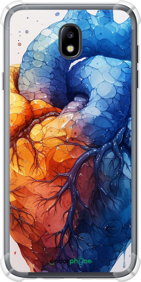 Силіконовий протиударний с посиленими кутами чехол Арт-серце для Samsung Galaxy J7 J730 (2017) - 6034sp-786 изображение 