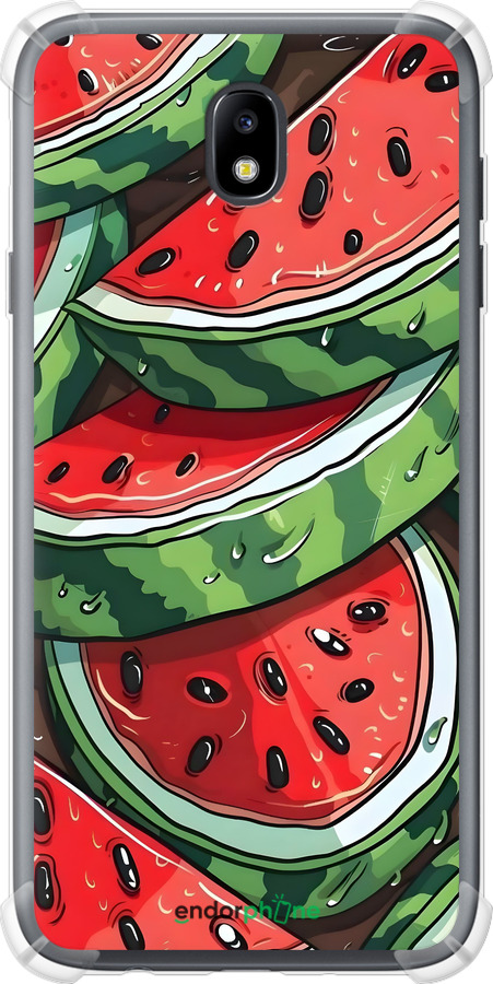 Силикон с усиленными углами чехол Арбуз для Samsung Galaxy J7 J730 (2017) - 6315sp-786 изображение 