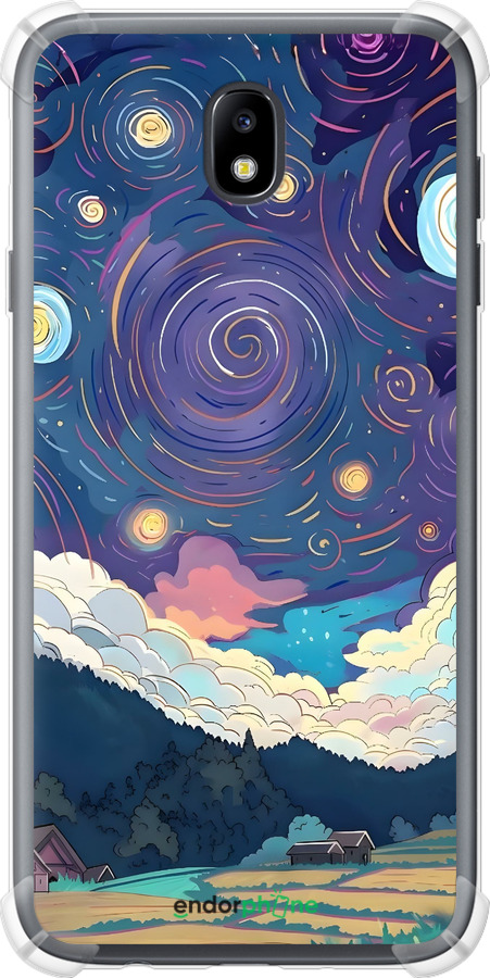 Силіконовий протиударний с посиленими кутами чехол Креативний арт для Samsung Galaxy J7 J730 (2017) - 6322sp-786 изображение 