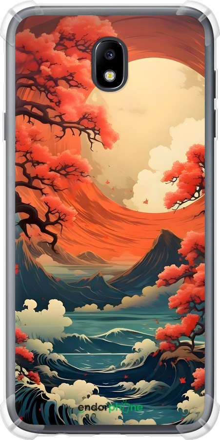 Силикон с усиленными углами чехол Природа японии для Samsung Galaxy J7 J730 (2017) - 6327sp-786 изображение 