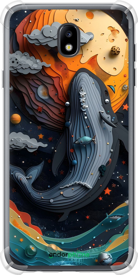 Силикон с усиленными углами чехол Кит в космосе для Samsung Galaxy J7 J730 (2017) - 6328sp-786 изображение 