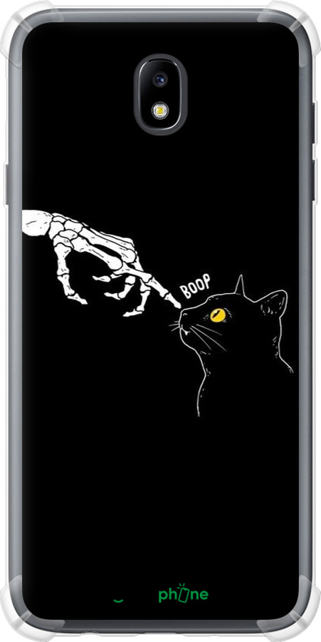 Силіконовий протиударний с посиленими кутами чехол Кішка для Samsung Galaxy J7 J730 (2017) - 6505sp-786 изображение 