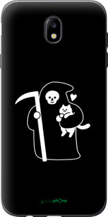 Силиконовый чехол Минималистичный арт: смерть и кошка для Samsung Galaxy J7 J730 (2017) - 6529u-786 изображение 