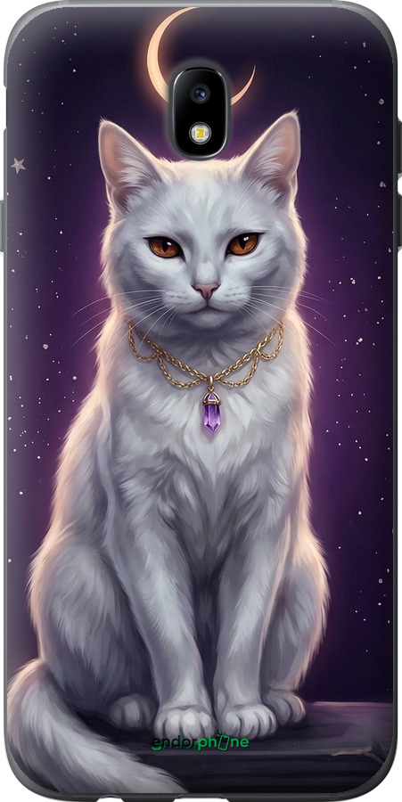 Силіконовий чехол Mystic White Cat Gothic Dark Purple Gold для Samsung Galaxy J7 J730 (2017) - 6805u-786 изображение 