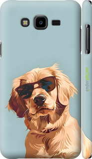 3D пластиковый матовый чехол Пес в очках для Samsung Galaxy J7 Neo J701F - 6381m-1402 изображение 