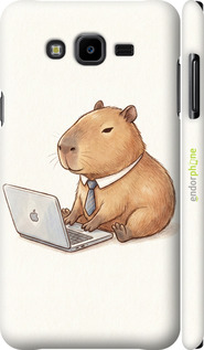3D пластиковый матовый чехол Funny Capybara CEO Working для Samsung Galaxy J7 Neo J701F - 6777m-1402 изображение 