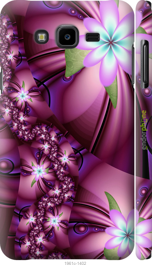 

3D пластиковий матовий чохол "Квіткова мозаїка" для Samsung Galaxy J7 Neo J701F, Рожевий