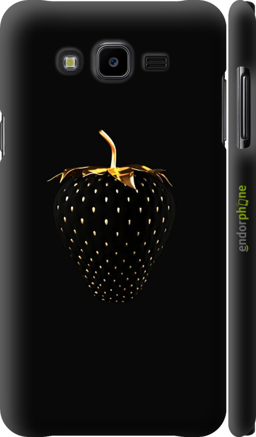 

3D пластиковий матовий чохол "Чорна полуниця" для Samsung Galaxy J7 Neo J701F, Чорний