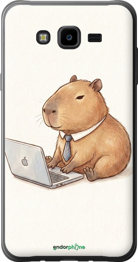 Силиконовый чехол Funny Capybara CEO Working для Samsung Galaxy J7 Neo J701F - 6777u-1402 изображение 