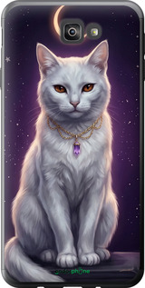 Силиконовый чехол Mystic White Cat Gothic Dark Purple Gold для Samsung Galaxy J7 Prime - 6805u-610 изображение 