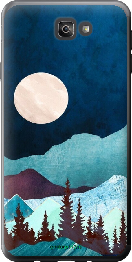 Силиконовый чехол Горная идиллия ночной пейзаж для Samsung Galaxy J7 Prime - 6488u-610 изображение 