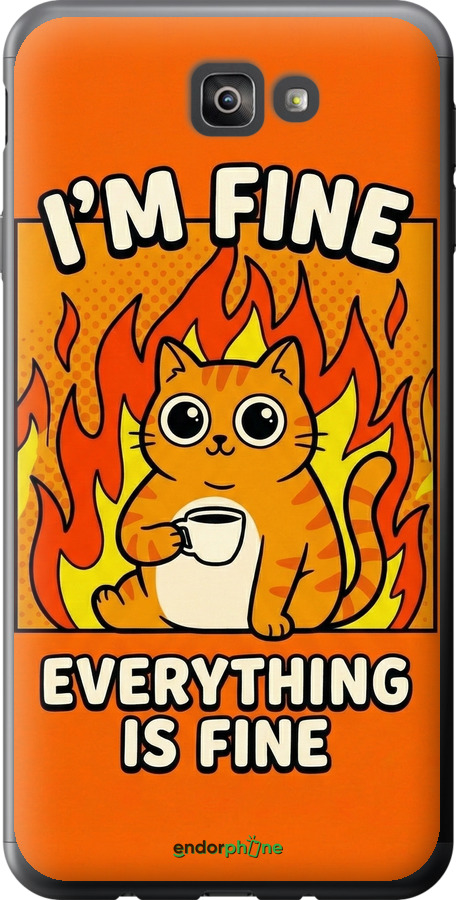 Силіконовий чехол Funny Cat для Samsung Galaxy J7 Prime - 6786u-610 изображение 