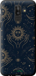 TPU чехол Celestial Harmony: Sun & Moon Gold Mystic Pattern для Samsung Galaxy J8 2018 - 6778b-1511 изображение 