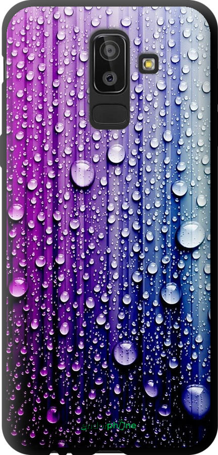 

TPU чорний чохол "Краплини води" для Samsung Galaxy J8 2018, Синій