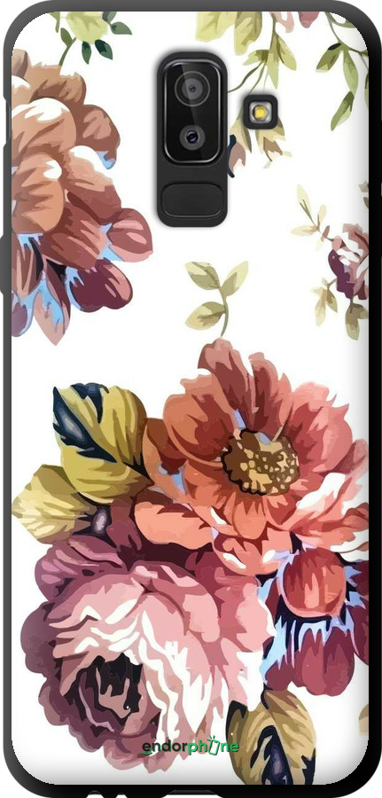 TPU чехол Vintage flowers для Samsung Galaxy J8 2018 - 4333b-1511 изображение 