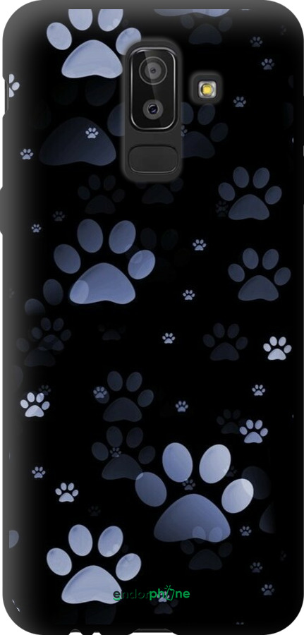 TPU чехол З синіми відбитками лап для Samsung Galaxy J8 2018 - 6441b-1511 изображение 