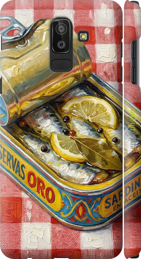 3D пластиковый матовый чехол Vintage Sardine Tin Phone для Samsung Galaxy J8 2018 - 6772m-1511 изображение 