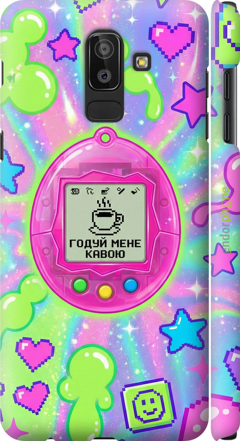 3D пластиковый матовый чехол Y2K Aesthetic Retro Pet: Годуй мене кавою для Samsung Galaxy J8 2018 - 6784m-1511 изображение 