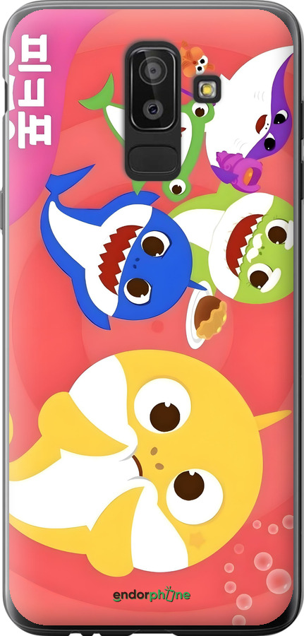 Силиконовый чехол Бейби Шаркс для Samsung Galaxy J8 2018 - 6305u-1511 изображение 