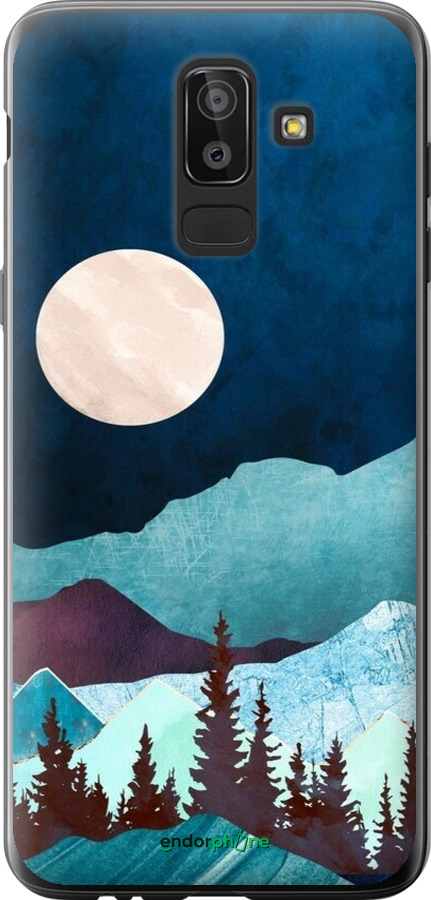 Силиконовый чехол Горная идиллия ночной пейзаж для Samsung Galaxy J8 2018 - 6488u-1511 изображение 