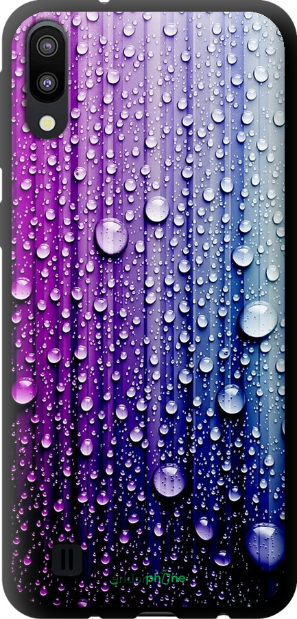 

TPU чорний чохол "Краплини води" для Samsung Galaxy M10, Синій
