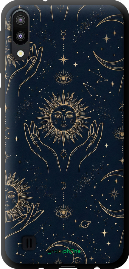 TPU чехол Celestial Harmony: Sun & Moon Gold Mystic Pattern для Samsung Galaxy M10 - 6778b-1661 изображение 