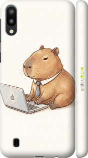 3D пластиковый матовый чехол 'Funny Capybara CEO Working' для Samsung Galaxy M10 изображение 1