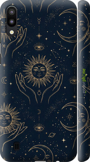 3D пластиковий матовий чехол Celestial Harmony: Sun & Moon Gold Mystic Pattern для Samsung Galaxy M10 - 6778m-1661 изображение 