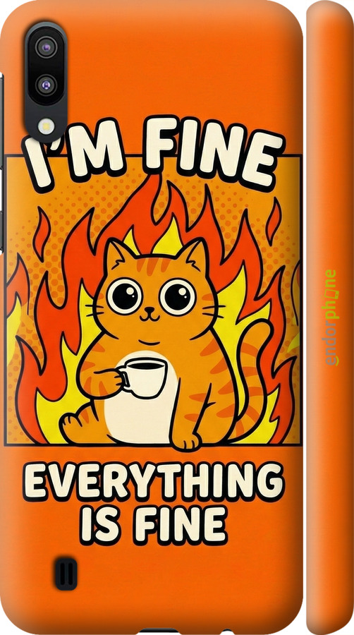 3D пластиковий матовий чехол Funny Cat для Samsung Galaxy M10 - 6786m-1661 изображение 