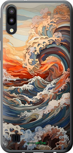2D пластиковый чехол Арт волны для Samsung Galaxy M10 - 6324t-1661 изображение 