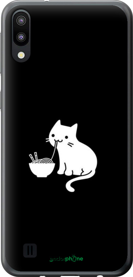 2D пластиковий чехол Милий кіт на чорному фоні для Samsung Galaxy M10 - 6528t-1661 изображение 