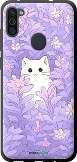 TPU чехол Котик в цветах для Samsung Galaxy A11 A115F - 6390b-2012 изображение 