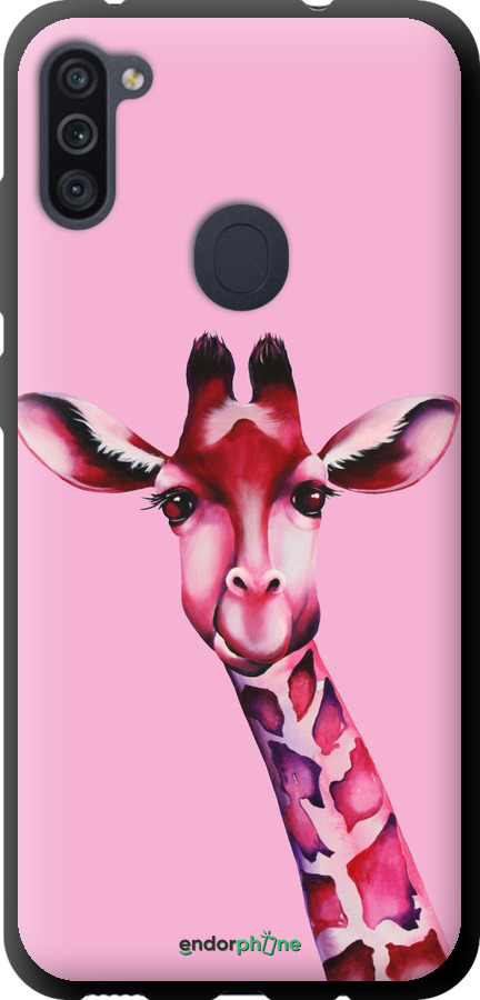 TPU чехол Розовая жирафа для Samsung Galaxy A11 A115F - 4441b-2012 изображение 