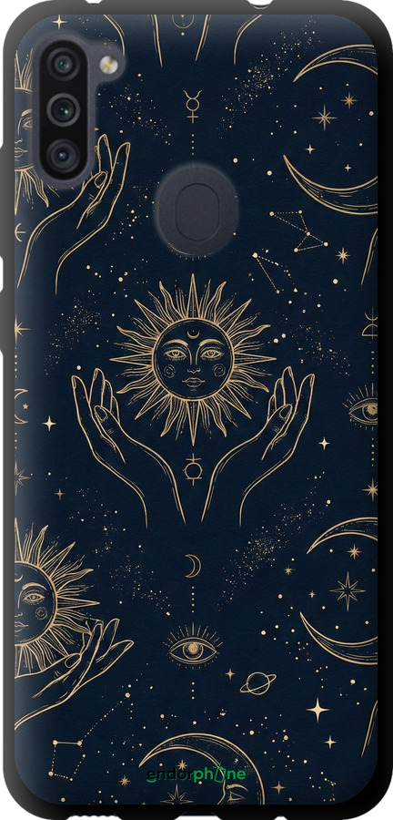 TPU чехол Celestial Harmony: Sun & Moon Gold Mystic Pattern для Samsung Galaxy A11 A115F - 6778b-2012 изображение 