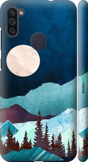 3D пластиковый матовый чехол Горная идиллия ночной пейзаж для Samsung Galaxy A11 A115F - 6488m-2012 изображение 