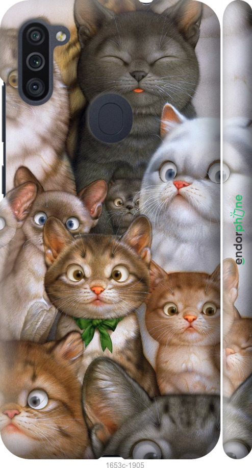 

3D пластиковий матовий чохол "Коти" для Samsung Galaxy M11 M115F