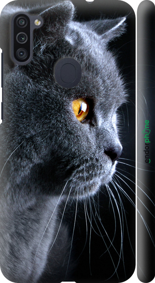 

3D пластиковий матовий чохол "Гарний кіт" для Samsung Galaxy A11 A115F, Чорний