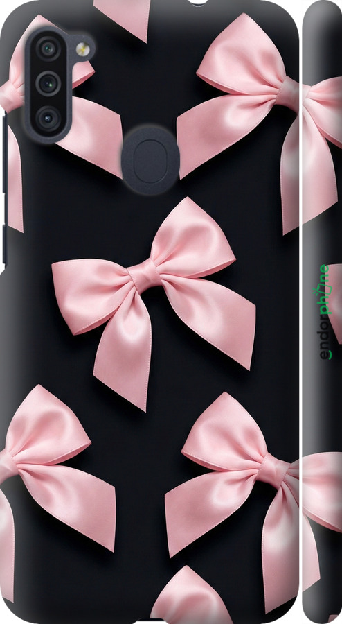 3D пластиковый матовый чехол Coquette Ribbons Dark Coquette для Samsung Galaxy M11 M115F - 6767m-1905 изображение 