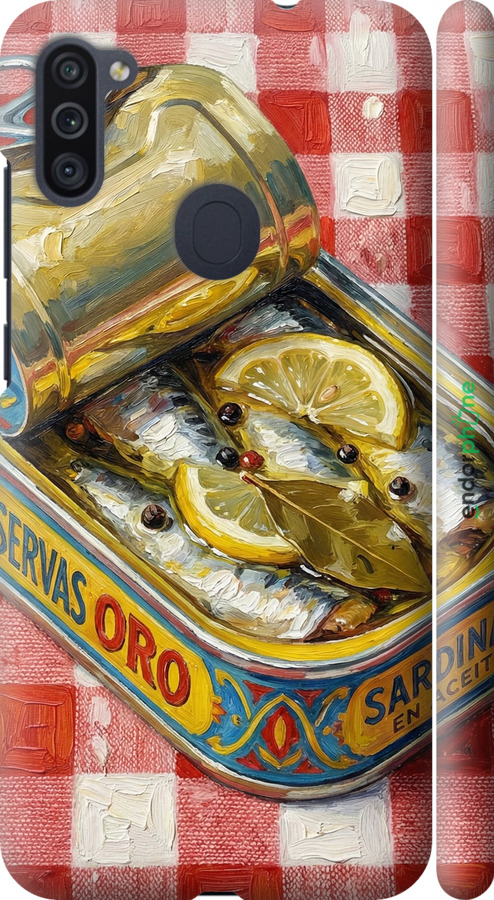 3D пластиковый матовый чехол Vintage Sardine Tin Phone для Samsung Galaxy M11 M115F - 6772m-1905 изображение 