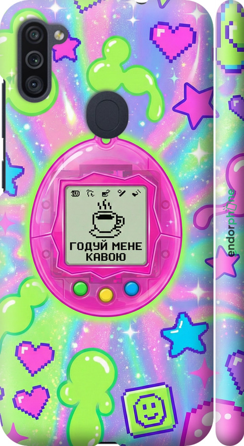 3D пластиковий матовий чехол Y2K Aesthetic Retro Pet: Годуй мене кавою для Samsung Galaxy A11 A115F - 6784m-2012 изображение 