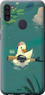 2D пластиковый чехол Уточка с автоматом для Samsung Galaxy A11 A115F - 6356t-2012 изображение 