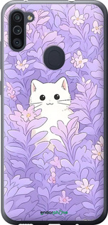 2D пластиковый чехол Котик в цветах для Samsung Galaxy M11 M115F - 6390t-1905 изображение 