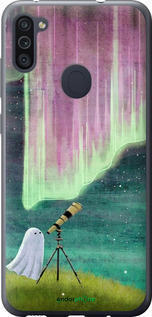 2D пластиковый чехол Привидение и звезды для Samsung Galaxy A11 A115F - 6443t-2012 изображение 