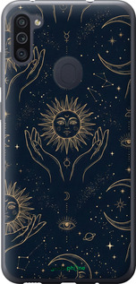 2D пластиковый чехол Celestial Harmony: Sun & Moon Gold Mystic Pattern для Samsung Galaxy A11 A115F - 6778t-2012 изображение 