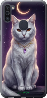 Силиконовый чехол Mystic White Cat Gothic Dark Purple Gold для Samsung Galaxy M11 M115F - 6805u-1905 изображение 
