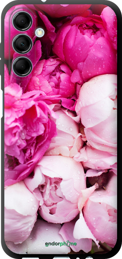 

Custodia in TPU nero Peonie rosa" for Samsung Galaxy M14 M146B"