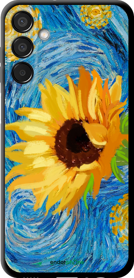TPU чехол Цветы желто-голубые для Samsung Galaxy F15 - 5308b-3756 изображение 